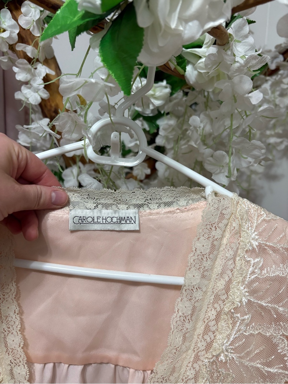 Vintage Pink Chemise with Cream Lace Trim - Picture 3 of 8